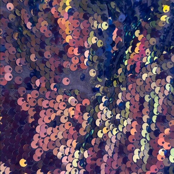 Strobe Light Sweetheart Iridescent Purple Sequin Lace-Up Dress - Picture 9 of 10